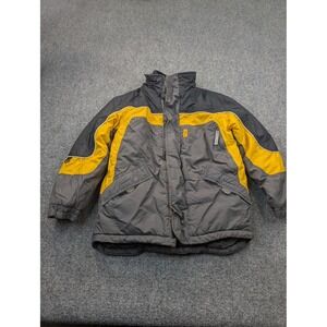 Cherokee Jacket Mens Medium Gray Puffer Lined Full Zip Stand-Up Collar Pockets